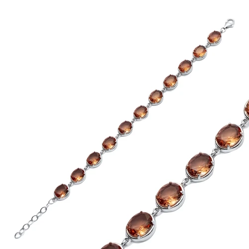 Oval Zultanite Tennis 925 Sterling Silver Bracelet