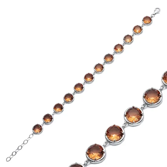 Zultanite Round Silver Tennis Bracelet