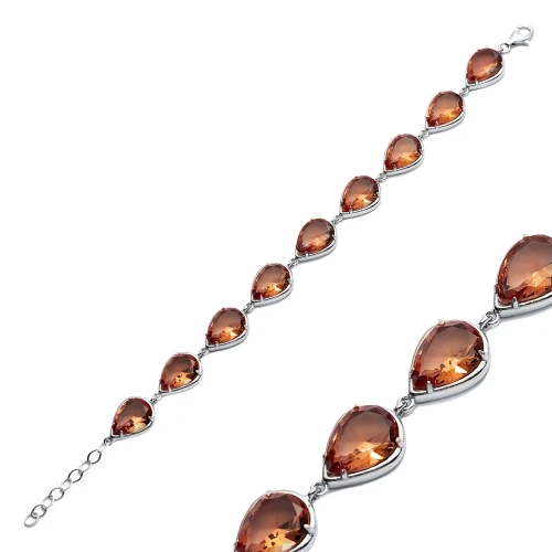 12mm Pear Zultanite Tennis 925 Sterling Silver Bracelet