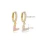Double Sided Pink Enamel Heart Dangle Silver Earrings - Sade 925 Silver Jewelry
