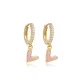 Double Sided Pink Enamel Heart Dangle Silver Earrings - Sade 925 Silver Jewelry
