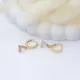 Double Sided Pink Enamel Heart Dangle Silver Earrings - Sade 925 Silver Jewelry
