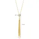 Round Design CZ Silver Tassel Necklace Round Design CZ Silver Tassel Necklace