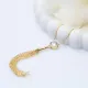 Round Design CZ Silver Tassel Necklace Round Design CZ Silver Tassel Necklace