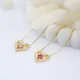 Double Heart Pink CZ Silver Charm Necklace Double Heart Pink CZ Silver Charm Necklace
