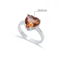 10 mm Heart Zultanite Stone Silver Ring