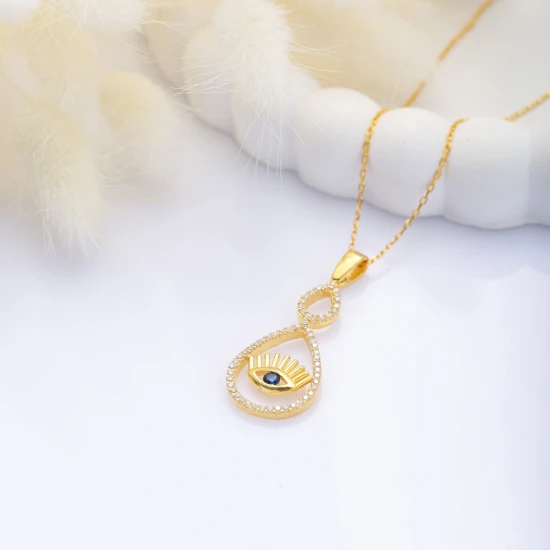 Round Evil Eye Turquoise 925 Sterling Silver Necklace Round Evil Eye Turquoise 925 Sterling Silver Necklace
