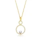 Round Pearl CZ 925 Sterling Silver Necklace Round Pearl CZ 925 Sterling Silver Necklace