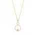 Round Pearl CZ 925 Sterling Silver Necklace