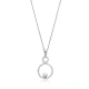 Round Pearl CZ 925 Sterling Silver Necklace Round Pearl CZ 925 Sterling Silver Necklace