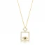 Square Evil Eye Sapphire CZ Sterling Silver Necklace