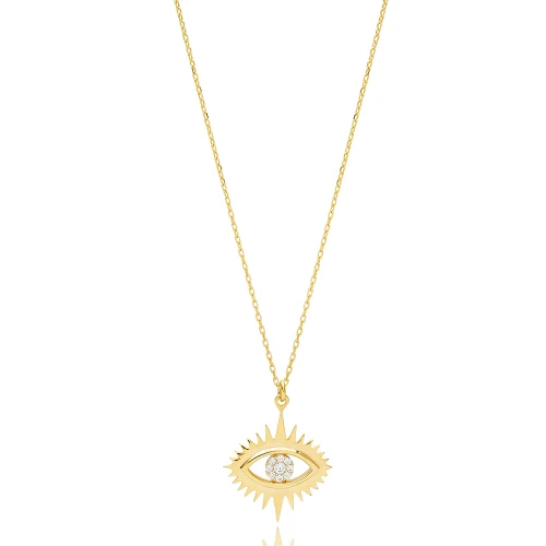 925 Sterling Silver Evil Eye Shape Necklace