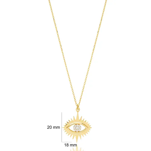 925 Sterling Silver Evil Eye Shape Necklace 925 Sterling Silver Evil Eye Shape Necklace