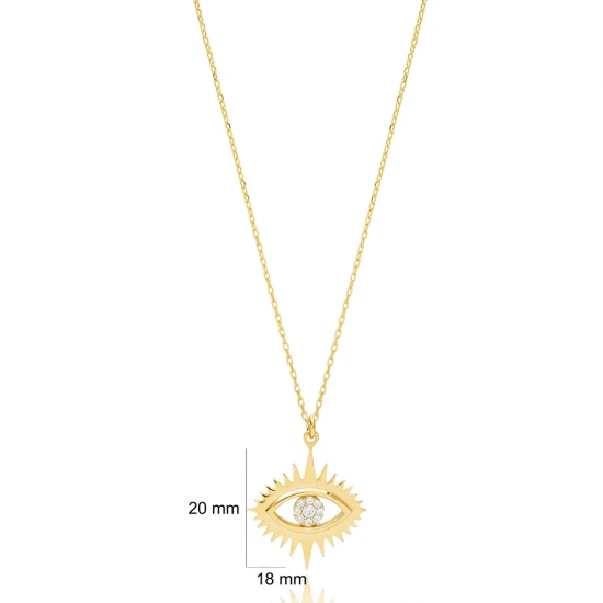 925 Sterling Silver Evil Eye Shape Necklace - Sade 925 Silver Jewelry