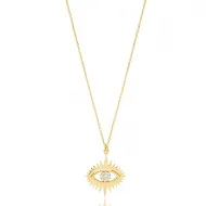 925 Sterling Silver Evil Eye Shape Necklace