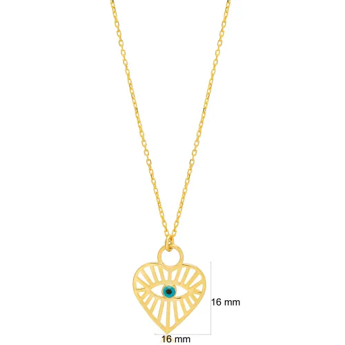 Heart Shape Pattern Evil Eye Sterling Silver Necklace Heart Shape Pattern Evil Eye Sterling Silver Necklace