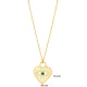Heart Shape Pattern Evil Eye Sterling Silver Necklace - Sade 925 Silver Jewelry