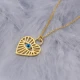 Heart Shape Pattern Evil Eye Sterling Silver Necklace - Sade 925 Silver Jewelry
