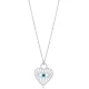 Heart Shape Pattern Evil Eye Sterling Silver Necklace - Sade 925 Silver Jewelry