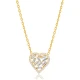 Heart Baguette CZ 925 Sterling Silver Necklace