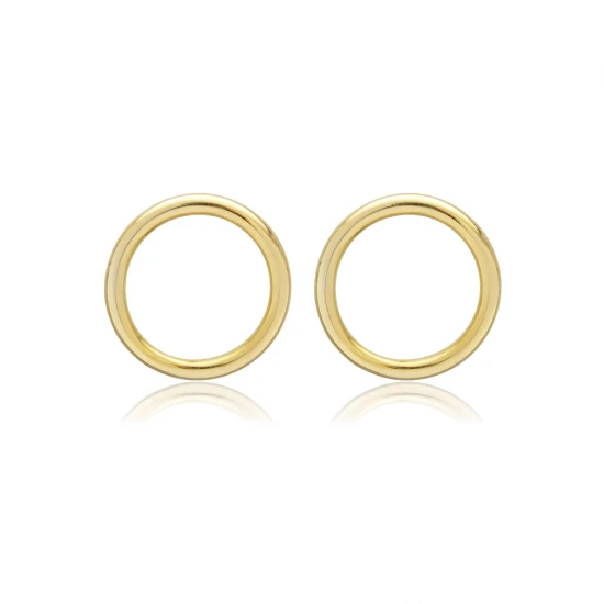 Hollow Circle Plain 925 Sterling Silver Earrings