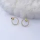 CZ Stone Hollow Circle Design Stud Earrings CZ Stone Hollow Circle Design Stud Earrings