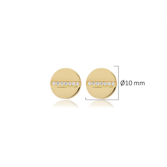 CZ Round Earrings in 925 Sterling Silver