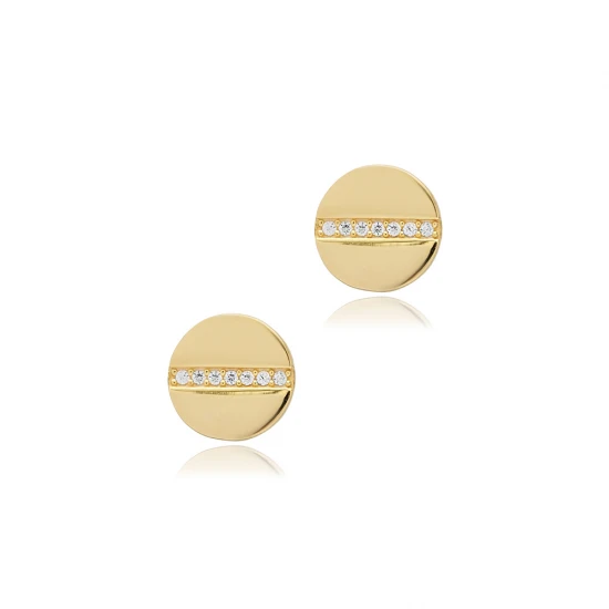 CZ Round Earrings in 925 Sterling Silver