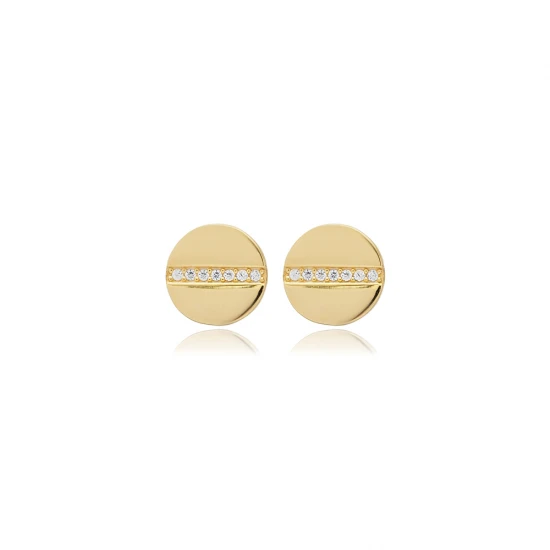 CZ Round Earrings in 925 Sterling Silver