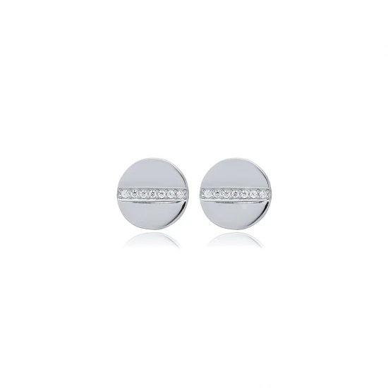 CZ Round Earrings in 925 Sterling Silver