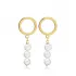 Triple Pearl Hollow Silver Stud Earrings