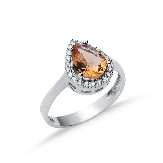 Pear Classic Zultanite 925 Sterling Silver Ring | 925 Sterling Silver Wholesale | Sade Silver Pear Classic Zultanite 925 Sterling Silver Ring - Sade 925 Silver Jewelry
