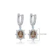 CZ Oval Zultanite Silver Dangle Earrings