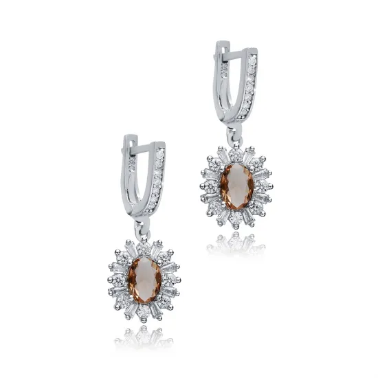 Oval Zultanite CZ Dangle Earrings Jewelry Oval Zultanite CZ Dangle Earrings Jewelry