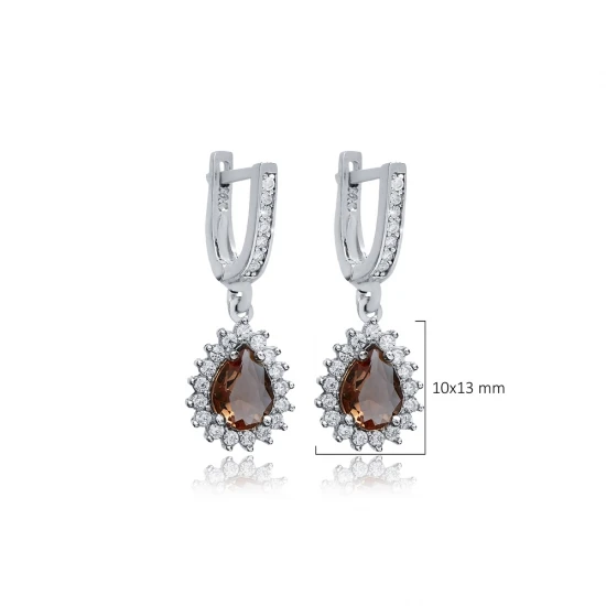CZ Pear Zultanite Dangle 925 Sterling Silver Earrings CZ Pear Zultanite Dangle 925 Sterling Silver Earrings