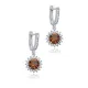 Round Zultanite CZ Silver Dangle Earrings Round Zultanite CZ Silver Dangle Earrings