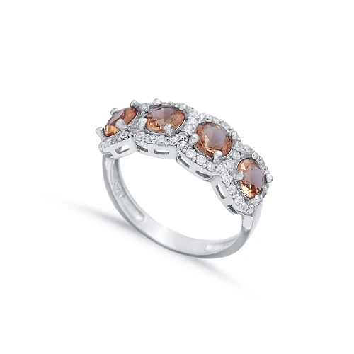 Zultanite CZ Five Round 925 Sterling Silver Ring