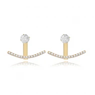 Clear Round Arc CZ 925 Sterling Silver Ear Jackets