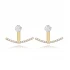 Clear Round Arc CZ 925 Sterling Silver Ear Jackets