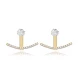 Clear Round Arc CZ 925 Sterling Silver Ear Jackets | 925 Sterling Silver Wholesale | Sade Silver Clear Round Arc CZ 925 Sterling Silver Ear Jackets - Sade 925 Silver Jewelry