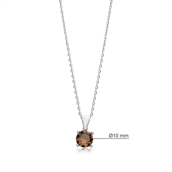 10mm Round Zultanite 925 Sterling Silver Necklace | 925 Sterling Silver Wholesale | Sade Silver 10mm Round Zultanite 925 Sterling Silver Necklace - Sade 925 Silver Jewelry