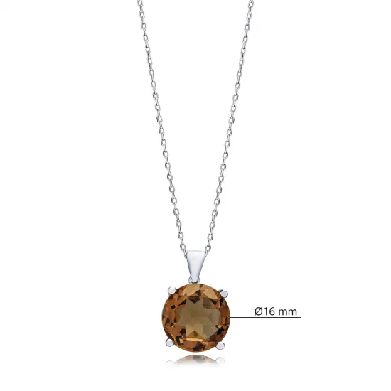 16 mm Silver Round Zultanite Charm Necklace 16 mm Silver Round Zultanite Charm Necklace