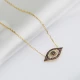 Turkish Brown Eye 925 Sterling Silver Necklace Turkish Brown Eye 925 Sterling Silver Necklace