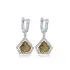 Diamond Shape Zultanite CZ Dangle 925 Silver Earrings