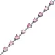 Pink Quartz Bracelet CZ Heart Shape Pink Quartz Bracelet CZ Heart Shape