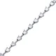 White CZ Stone Heart Cluster Bracelet