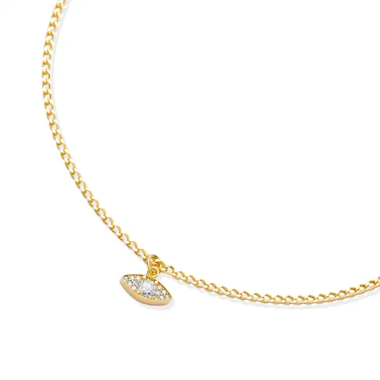 Evil Eye Design Sterling Silver Anklet Evil Eye Design Sterling Silver Anklet