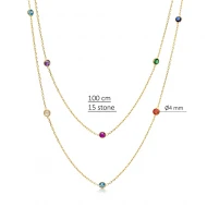 Mix Long 100 Cm 925 Sterling Silver Necklace