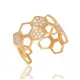 Dainty Hexagon Geometric CZ Adjustable 925 Silver Ring