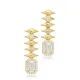Spike Rivet Recktangle CZ Long Sterling Silver Earrings Spike Rivet Recktangle CZ Long Sterling Silver Earrings